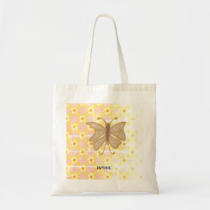 Yellow Monarch Butterfly Tote Bag