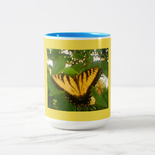 Yellow Monarch Two-Tone Coffee Mug