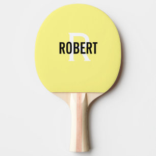 Yellow monogram name ping pong paddle