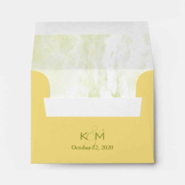 Yellow Monogrammed Pre Addressed Wedding Envelopes (Back (Bottom))