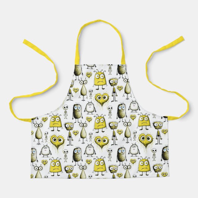 Yellow Monster Children's Apron (Front)