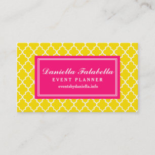 Yellow Moroccan Tiles Lattice Personalised Business Card
