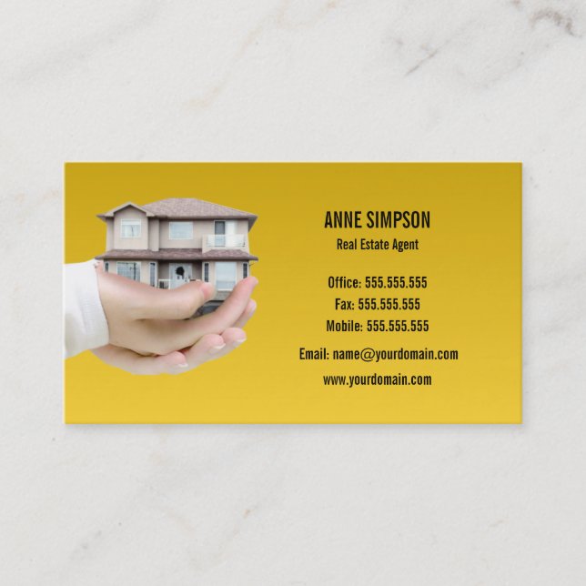 Yellow Mortgage/ Real Estate Business Card (Front)