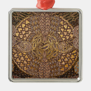 Yellow Mosiac Detail, Germany Metal Tree Decoration