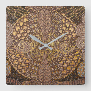 Yellow Mosiac Detail, Germany Square Wall Clock