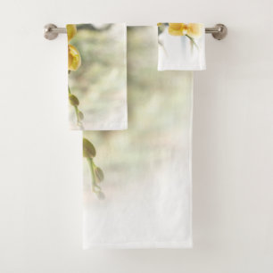 Yellow Moth Orchid in Sunshine Bath Towel Set