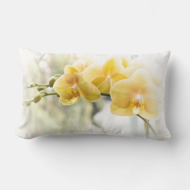 Yellow Moth Orchid in Sunshine Lumbar Cushion (Front)