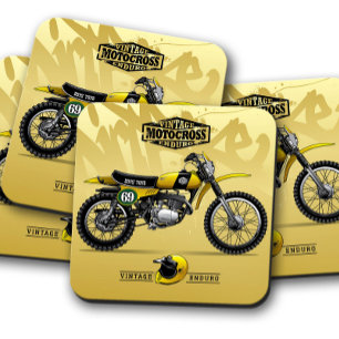 Yellow Motocross Coaster Motocross Coaster Set