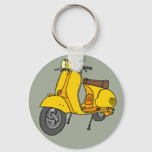 Yellow Motor Scooter Key Ring