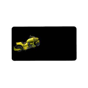 Yellow Motorcycle Address Label