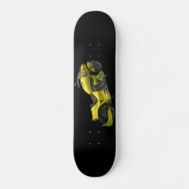 Yellow Motorcycle Skateboard (Front)