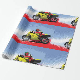 Yellow Motorcycle Wrapping Paper