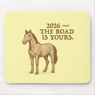 Yellow Mouse Pad with motivational text and horse