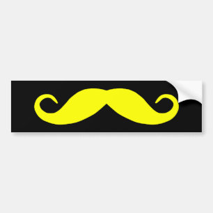 Yellow Moustache Bumper Sticker