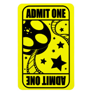 Yellow Movie Ticket Flexible Magnet