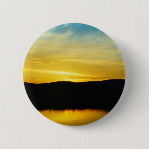 Yellow Mt Lake Sunset 6 Cm Round Badge