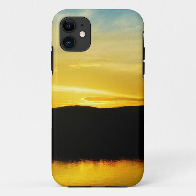 Yellow Mt Lake Sunset Case-Mate iPhone Case (Back)