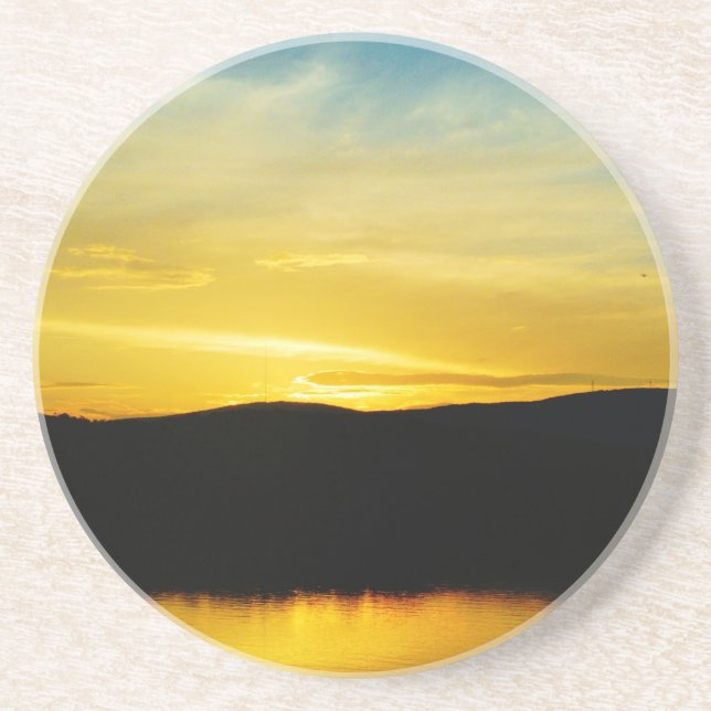 Yellow Mt Lake Sunset Coaster (Front)