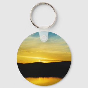 Yellow Mt Lake Sunset Key Ring