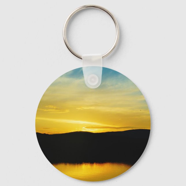 Yellow Mt Lake Sunset Key Ring (Front)