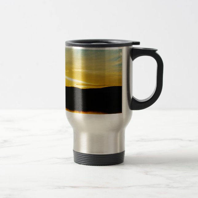 Yellow Mt Lake Sunset Travel Mug (Right)