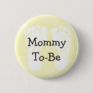 Yellow Mummy-To-Be Baby Shower Button