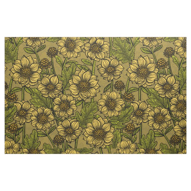 Yellow Mums Fabric (Fat Quarter)