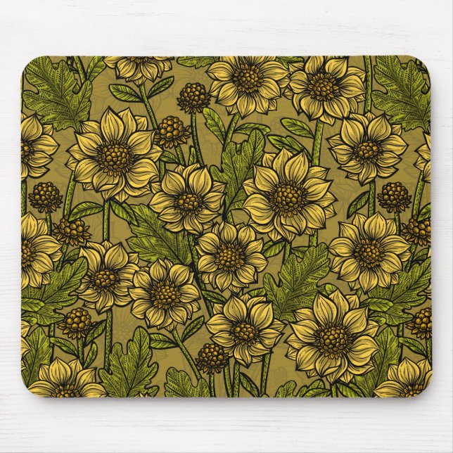 Yellow Mums Mouse Mat (Front)