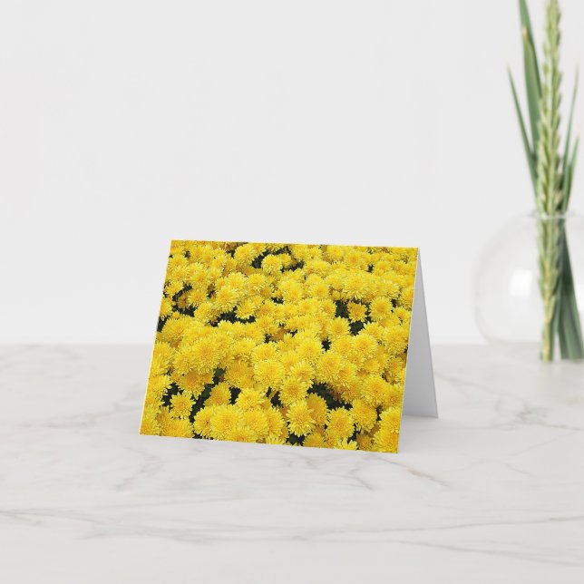 Yellow Mums Note Card (Front)