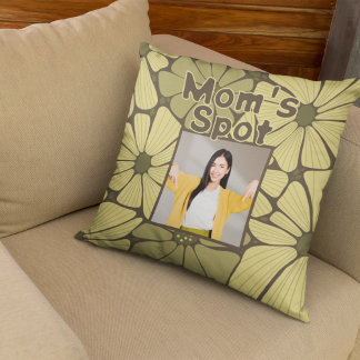 Yellow Mum's Spot Couch Photo Mother's Day Gift Cushion