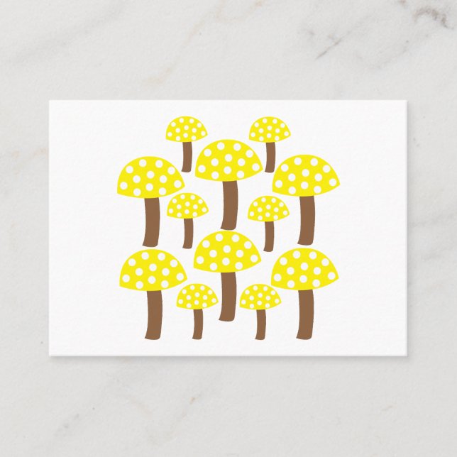 Yellow Mushrooms Pattern Business Card (Front)