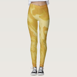 Yellow Mustard Abstract ,Modern Trendy Leggings