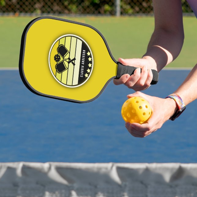 Yellow Mustard Personalised Pickleball Paddle (Insitu)