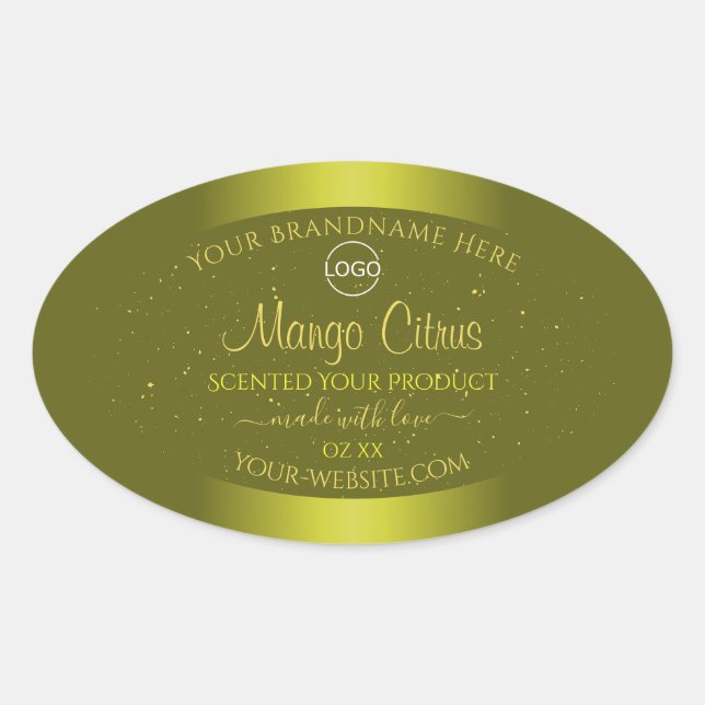 Yellow Mustard Product Label Gold Glitter Add Logo (Front)