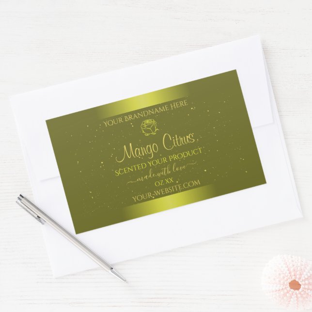 Yellow Mustard Product Labels Gold Glitter Floral (Envelope)