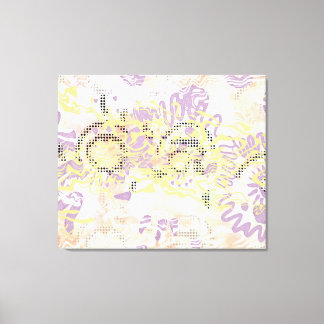 Yellow Mustard wiggle lines and cloudy orange Canvas Print