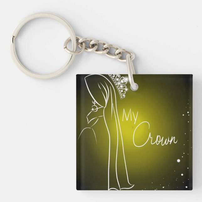 Yellow My Crown (double-sided) Keychain (Front)