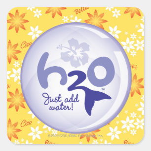 Yellow Name Pattern Square Sticker