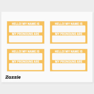 Yellow Name & Pronoun Labels