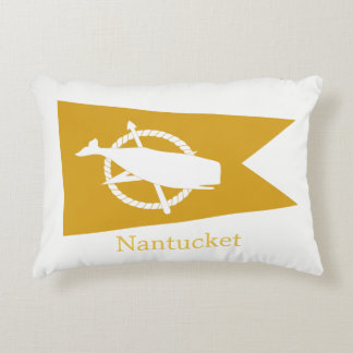 Yellow Nantucket Whale Flag pillow