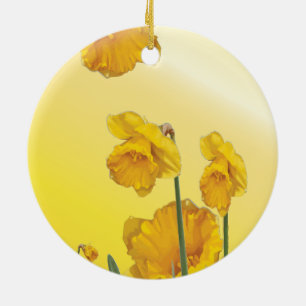 Yellow Narcissus Daffodil Ceramic Tree Decoration