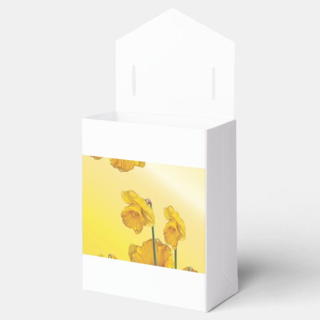 Yellow Narcissus Daffodil Fab Flower Floral Favour Box (Opened)