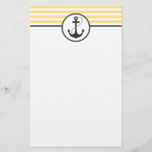 Yellow Nautical Anchor Stationery