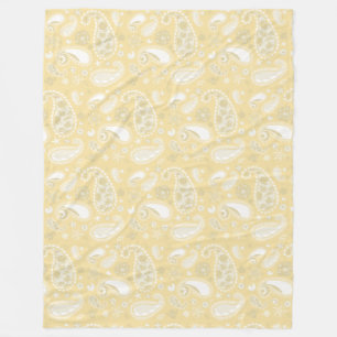Yellow Nautical Paisley Fleece Blanket