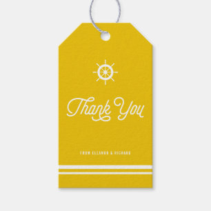 Yellow Nautical Thank You Script with Helm Gift Tags