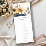 Yellow Navy Sunflower Floral Wedding Program Invitation<br><div class="desc">Yellow Navy Sunflowers Floral Watercolor Theme Collection.- it's an elegant script watercolor Illustration of yellow navy sunflower floral Perfect for your Rustic Fall Country wedding & parties. It’s very easy to customise,  with your personal details. If you need any other matching product or customisation,  kindly message via Zazzle.</div>