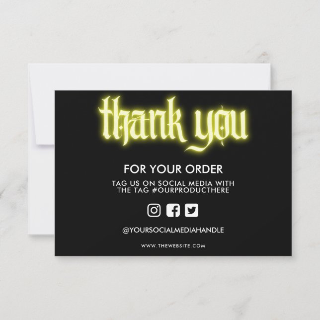 Yellow Neon Sign Thank you Media Insert (Front)