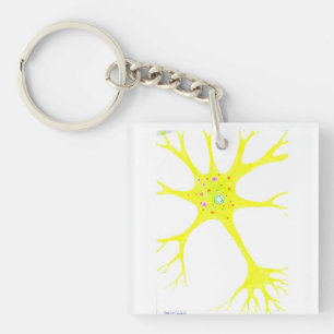 Yellow neuron key ring