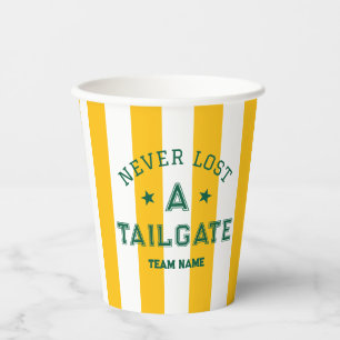 Yellow Never Lost A Tailgate Custom Team Game Day  Paper Cups