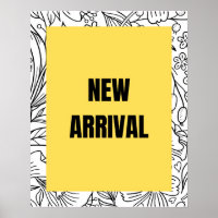 Yellow New Arrival Sign, Retail Store 